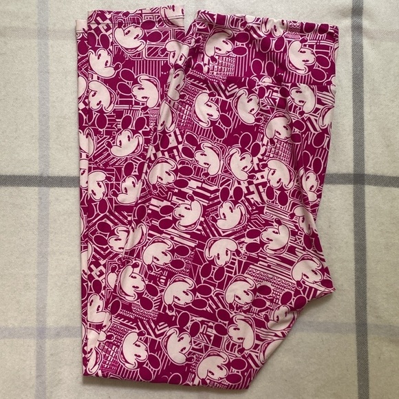 LuLaRoe Purple Mickey Mouse Leggings Size Tall & Curvy XL - Picture 1 of 10